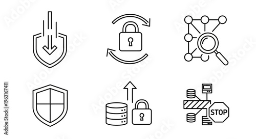 Security icons and symbols set.