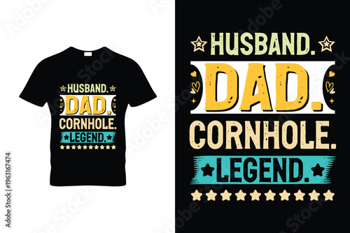 Funny Vintage Husband Dad Cornhole Legend Retro T-Shirt