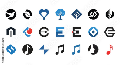 Collection of icons representing various themes and functionalities in a modern design style