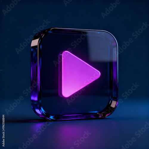 Glass button with purple glow