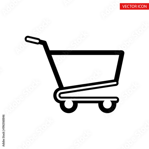 Shopping cart icon on white background 8.