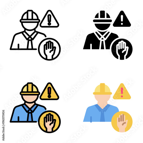 Restrictions icon collection of various styles for design branding, print and digital media