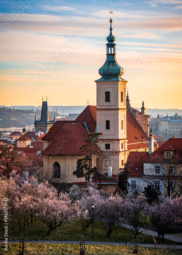river, bridge, city, architecture, prague, europe, travel, castle, town, cityscape, building, landmark, old, panorama, tourism, view, sky, ancient, winter, blue, sunrise, sunset, urban, czech, charles