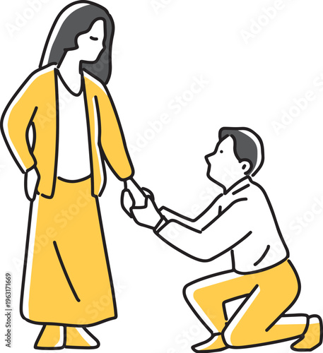 女性にプロポーズする男性