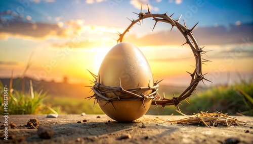 Easter egg with crown of thorns
