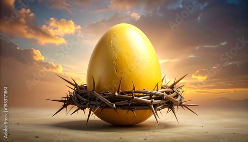 Easter egg with crown of thorns

