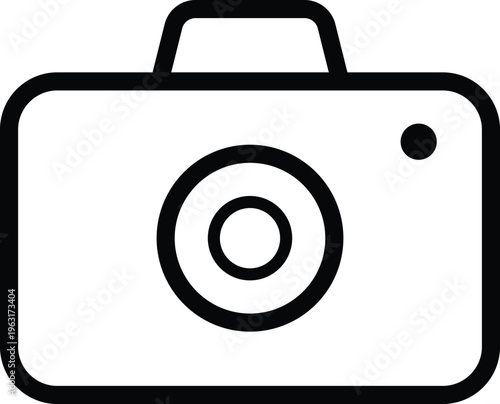 Minimal Camera Icon Vector Illustration – Simple Photography Symbol on White Background