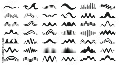 Diverse waveforms and signal patterns showcasing various oscillatory behaviors and frequencies