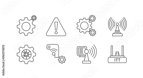 Collection of technology and internet icons.