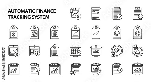 Automatic finance tracking system icons.