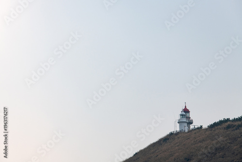 lighthouses on the seaside cliff in Udo Island, South Korea