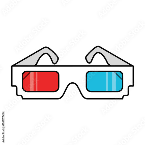 Anaglyph 3D glasses with red and blue lenses for viewing special effects