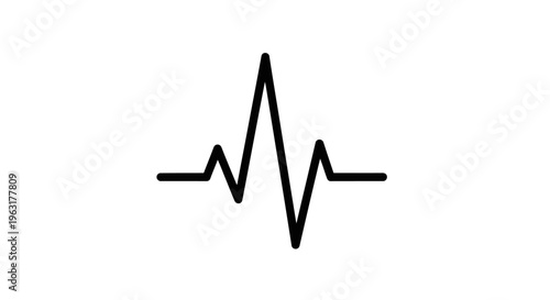 Heartbeat line on white background representing health and medical data
