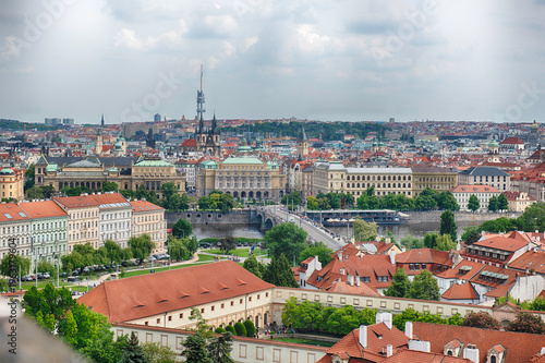 Panoramic view of Prague's rooftops, Czech Republic