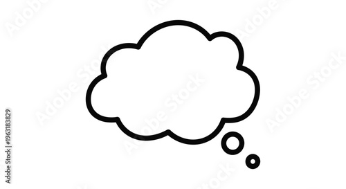 Simple blank thought bubble vector illustration graphic design for communication and expressing creative ideas and thinking processes.