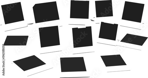 blank sticky notes mockup set, paper reminder note squares with shadow isolated for office message design illustration