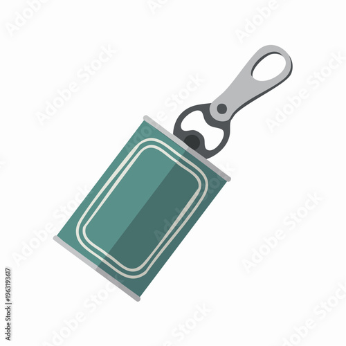 Green rectangular keychain with metal clip and white outline design
