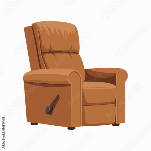 Brown recliner chair with footrest mechanism illustration
