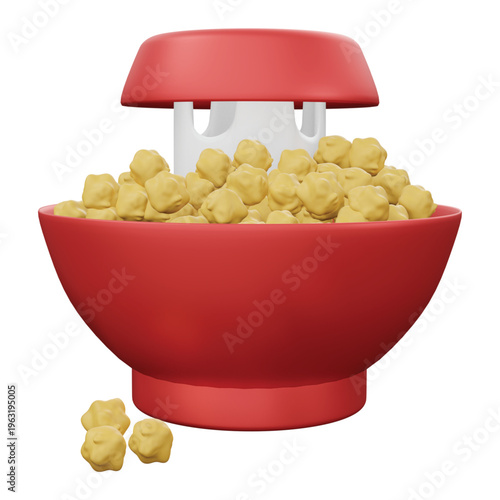 Popcorn Machine 3d rendering icon.