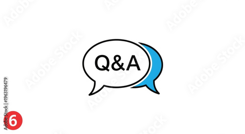 A simple vector graphic illustration of a Q&A speech bubble icon