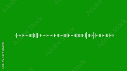 White radial sound wave, audio spectrum visualizer, green screen chroma key, 4k music beat, digital frequency animation, voice record signal, abstract waveform transition.