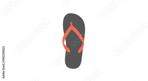Single orange flip flop shoe.