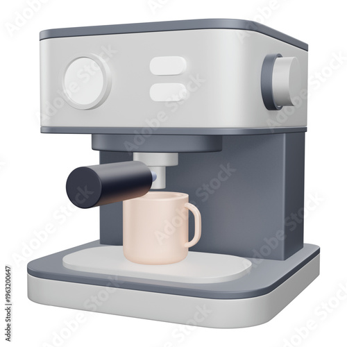 Coffee Maker 3d rendering icon.