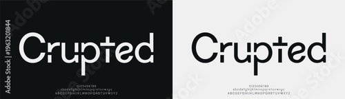 Crupted, Elegant Script font alphabet uppercase lowercase and number. Classic lettering minimal fashion designs. Typography modern serif fonts regular decorative vintage concept. Vector illustration
