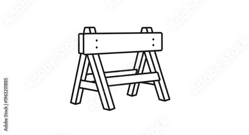 Simple wooden sawhorse construction for supporting materials during projects and tasks.