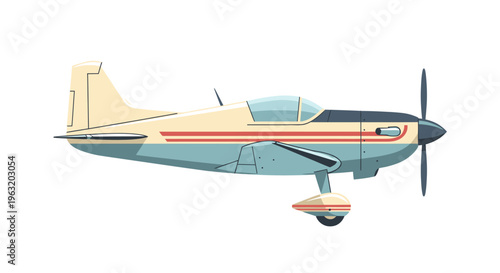 Vintage airplane with single propeller.