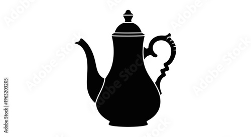 Traditional Arabic Coffee Teapot Silhouette.