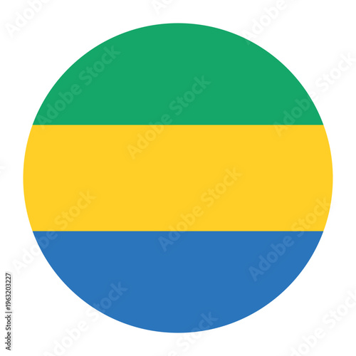 Free Download Circular vector illustration of the Gabon flag, isolated on white background. - GFXLoad