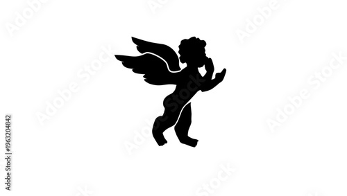 the little angel, black isolated silhouette