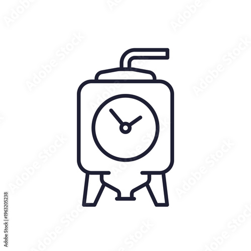fermentation line icon with a tank and clock