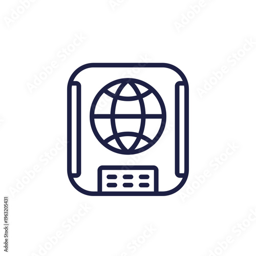 network terminal box or internet modem line icon