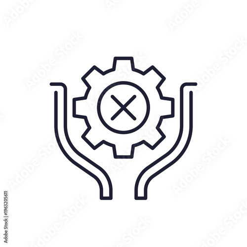 production bottleneck icon, operational congestion line design on white