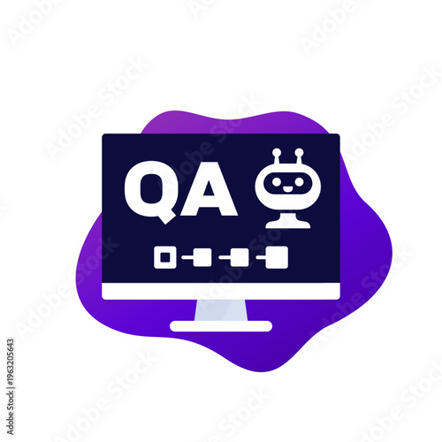 QA automation vector icon, AI in Quality Assurance