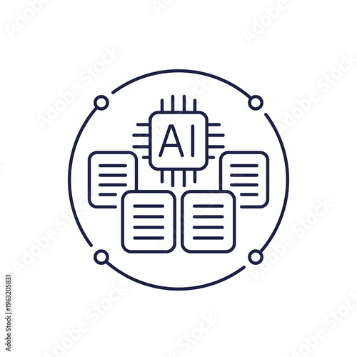 AI-generated data icon in line design