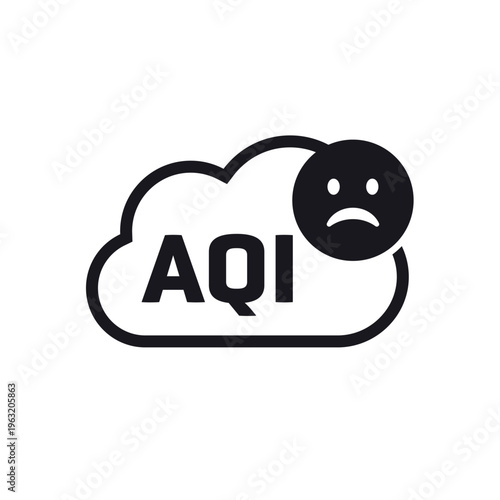 Air quality index icon, AQI vector pictogram