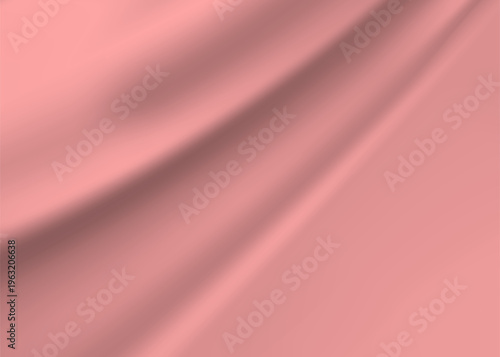 Delicate rose pink fabric with flowing folds and soft shadows, elegant texture