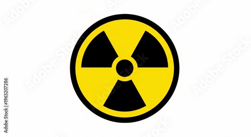 Radiation warning symbol icon on white background.