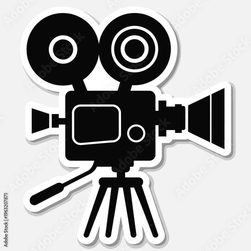 Video camera icon on white background