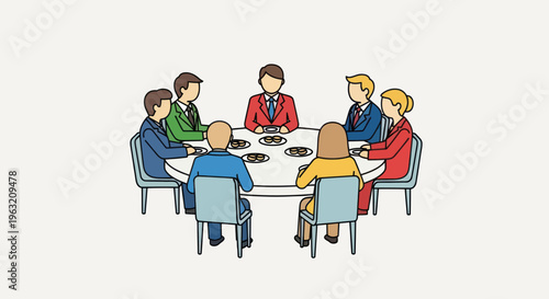 People sitting around a table meeting.