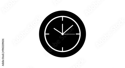 Simple black clock face icon.