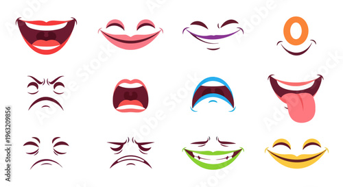 Collection of various emoticon faces.