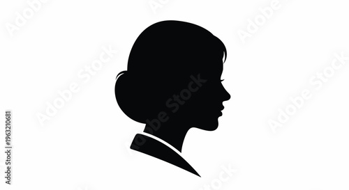 Silhouette of a young girl s head in profile