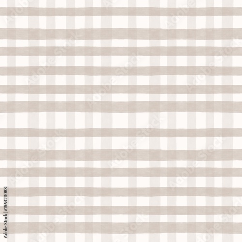 Modern Beige Plaid Seamless Pattern Minimal Check Textile Design
