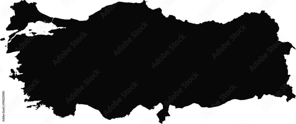Fototapeta premium Turkey black border map vector
