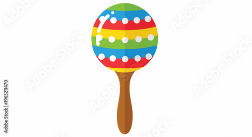 Colorful toy maraca instrument for music and dance