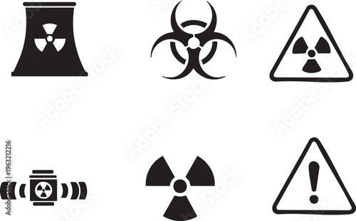 Nuclear Power and Biohazard Safety Warning Symbols